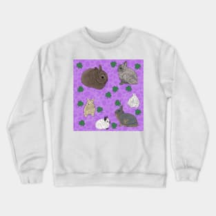 Netherland Dwarf Rabbits Purple Crewneck Sweatshirt